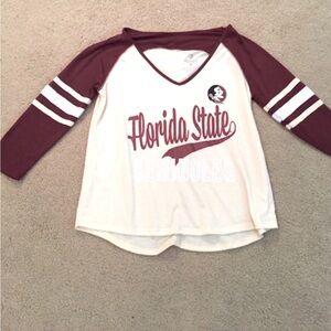 Florida State Seminoles Women's Maroon and Cream Top